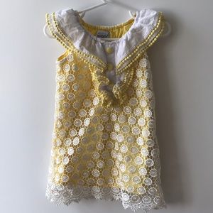 Yellow and lace dress
